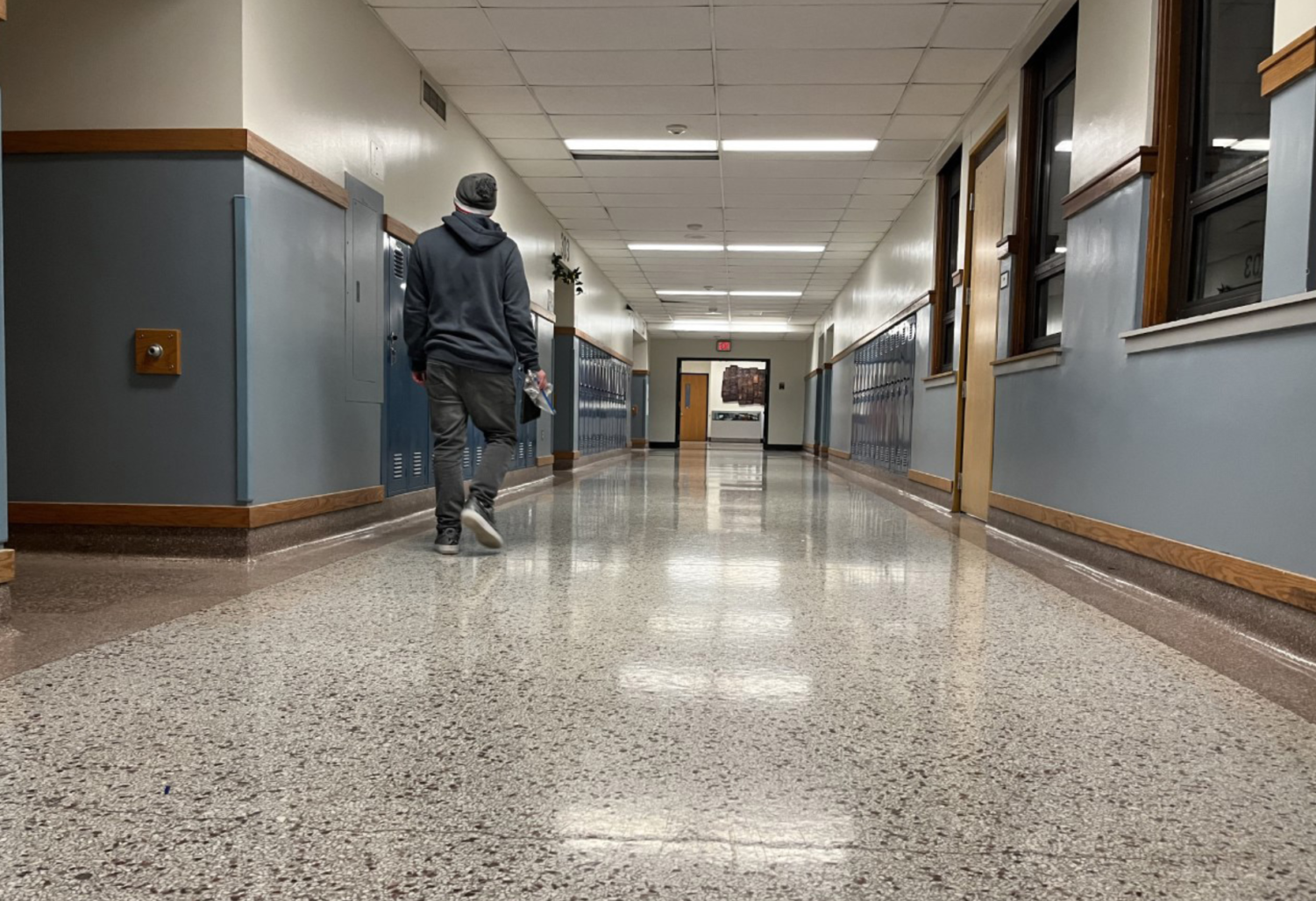 Omaha North High School student walks down the hallway. Administration has recently started cracking down on tardies. 
PHOTO BY LIBERTY STUART